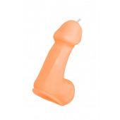 Оранжевая свеча в форме пениса - 47 гр. - Pecado - купить с доставкой в Домодедово