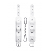 Белые узкие наручники-браслеты со скруглёнными углами - Pecado - купить с доставкой в Домодедово