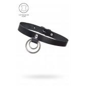 Черный чокер-ошейник с кольцом в кольце - Pecado - купить с доставкой в Домодедово