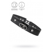 Черный чокер-ошейник со связанными кольцами на подложке - Pecado - купить с доставкой в Домодедово