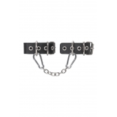 Черные кожаные наручники-браслеты из одного ремешка с люверсами - Pecado - купить с доставкой в Домодедово
