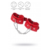 Красные кожаные наручники-браслеты со скруглёнными углами - Pecado - купить с доставкой в Домодедово