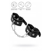 Черные кожаные наручники-браслеты со скруглёнными углами - Pecado - купить с доставкой в Домодедово