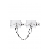 Белые мягкие кожаные оковы с люверсами - Pecado - купить с доставкой в Домодедово