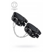 Черные кожаные оковы с двумя ремешками - Pecado - купить с доставкой в Домодедово