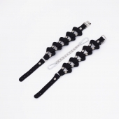 Черные кожаные наручники из звеньев - Crazy Handmade - купить с доставкой в Домодедово