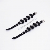 Черные кожаные оковы из звеньев - Crazy Handmade - купить с доставкой в Домодедово