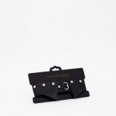 Черный однослойный кожаный ошейник с имитацией воротничка - Crazy Handmade - купить с доставкой в Домодедово