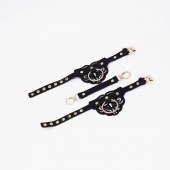 Черные оковы с золотистой фурнитурой - Crazy Handmade - купить с доставкой в Домодедово