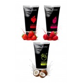 Набор из 3 съедобных лубрикантов JUJU (клубника, малина, кокос) - JuJu - купить с доставкой в Домодедово