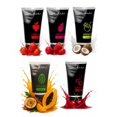 Набор из 5 съедобных лубрикантов JUJU (клубника, малина, тропические фрукты, вишня, кокос) - JuJu - купить с доставкой в Домодедово