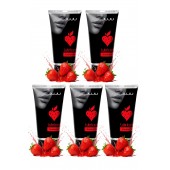 Набор из 5 съедобных лубрикантов JUJU со вкусом клубники - JuJu - купить с доставкой в Домодедово