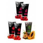 Набор из 5 съедобных лубрикантов JUJU (клубника х 2, малина х 2, тропические фрукты) - JuJu - купить с доставкой в Домодедово