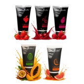 Набор из 5 съедобных лубрикантов JUJU (клубника, малина, тропические фрукты, вишня, грейпфрут) - JuJu - купить с доставкой в Домодедово