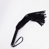 Черный кожаный флоггер - 45 см. - Crazy Handmade - купить с доставкой в Домодедово