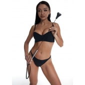 Стек с черным кожаным наконечником в виде сердца и металлической ручкой - 67 см. - Crazy Handmade - купить с доставкой в Домодедово