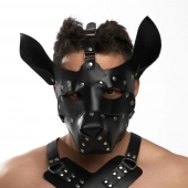 Черная кожаная маска «Собака» - Crazy Handmade - купить с доставкой в Домодедово