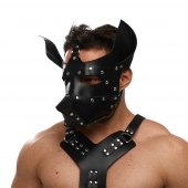 Черная кожаная маска «Собака» - Crazy Handmade - купить с доставкой в Домодедово
