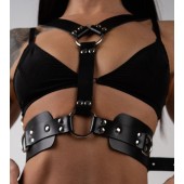 Черная кожаная двусторонняя портупея - Crazy Handmade - купить с доставкой в Домодедово