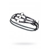 Черный кожаный пояс с кольцами - Pecado - купить с доставкой в Домодедово