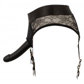 Черный женский страпон Strap-on Set: трусики и насадка - Orion - купить с доставкой в Домодедово