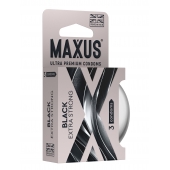 Черные утолщенные презервативы MAXUS Extra Strong с железным кейсом - 3 шт. - Maxus - купить с доставкой в Домодедово