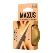Точечные презервативы MAXUS 2000 Amazing Dots с железным кейсом - 3 шт. - Maxus - купить с доставкой в Домодедово