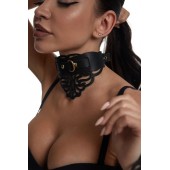 Фигурный чокер с узорами и золотистой фурнитурой - Crazy Handmade - купить с доставкой в Домодедово