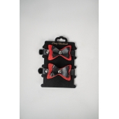 Черно-красные кожаные наручники с бантиками - Crazy Handmade - купить с доставкой в Домодедово