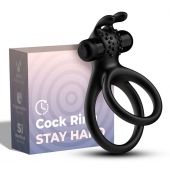 Черное эрекционное виброкольцо с подхватом мошонки Stay Hard - Boys of Toys - в Домодедово купить с доставкой