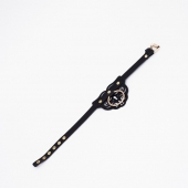 Черный чокер с клепками и золотистой фурнитурой - Crazy Handmade - купить с доставкой в Домодедово