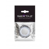Эластичное эрекционное колечко с черными «ресничками» - Sextaz - в Домодедово купить с доставкой