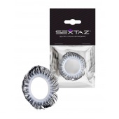 Эластичное эрекционное колечко с черными «ресничками» - Sextaz - в Домодедово купить с доставкой