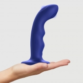 Синяя насадка-стимулятор Strap-On-Me Tapping Dildo Wave - Strap-on-me - купить с доставкой в Домодедово