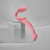 Розовый безремневой страпон Strap-on-me Semi-Realistic Bendable Strap-On size XL - Strap-on-me - купить с доставкой в Домодедово