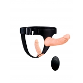 Женский страпон с 2 насадками, вибрацией и пультом ДУ - Erowoman-Eroman - купить с доставкой в Домодедово