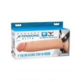 Телесный пустотелый фаллопротез 9’’ Hollow Silicone Strap-On - 24,1 см. - Pipedream - купить с доставкой в Домодедово