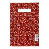 Красный подарочный новогодний пакет с вырубной ручкой (20х30 см) - Сима-Ленд - купить с доставкой в Домодедово