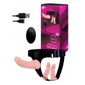 Женский страпон с 3 насадками и вибрацией - Erowoman-Eroman - купить с доставкой в Домодедово