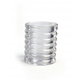 Прозрачная сквозная насадка на пенис с ребрышками - Sex Expert - в Домодедово купить с доставкой