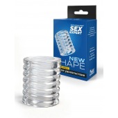 Прозрачная сквозная насадка на пенис с ребрышками - Sex Expert - в Домодедово купить с доставкой