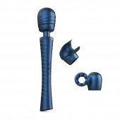 Синий вибромассажёр с насадками Man.wand Edgy - Manwan - в Домодедово купить с доставкой