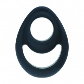 Черное эрекционное кольцо Double Ergo Silicone Cockring - Shots Media BV - в Домодедово купить с доставкой