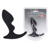 Черная анальная пробка для массажа простаты Double Ripple Silicone Prostate Massager - Shots Media BV - в Домодедово купить с доставкой