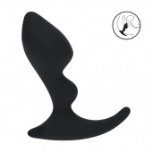 Черная анальная пробка для массажа простаты Double Ripple Silicone Prostate Massager - Shots Media BV - в Домодедово купить с доставкой
