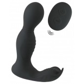 Черная анальная пробка с вибрацией, вращением и пультом ДУ RC Butt Plug with 2 Functions - Orion - в Домодедово купить с доставкой
