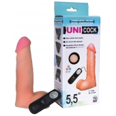 Фаллическая насадка Харнесс UNICOCK 5,5  с вибрацией - 17 см. - LOVETOY (А-Полимер) - купить с доставкой в Домодедово