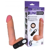 Фаллическая насадка Харнесс UNICOCK 6  с вибрацией - 18 см. - LOVETOY (А-Полимер) - купить с доставкой в Домодедово