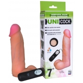 Фаллическая насадка Харнесс UNICOCK 7  с вибрацией - 19 см. - LOVETOY (А-Полимер) - купить с доставкой в Домодедово