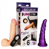 Вибрострапон с двумя насадками UniStrap - 18 и 18 см. - LOVETOY (А-Полимер) - купить с доставкой в Домодедово